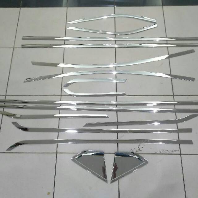 List Kaca Xpander Samping KELILING Stainless Full Set