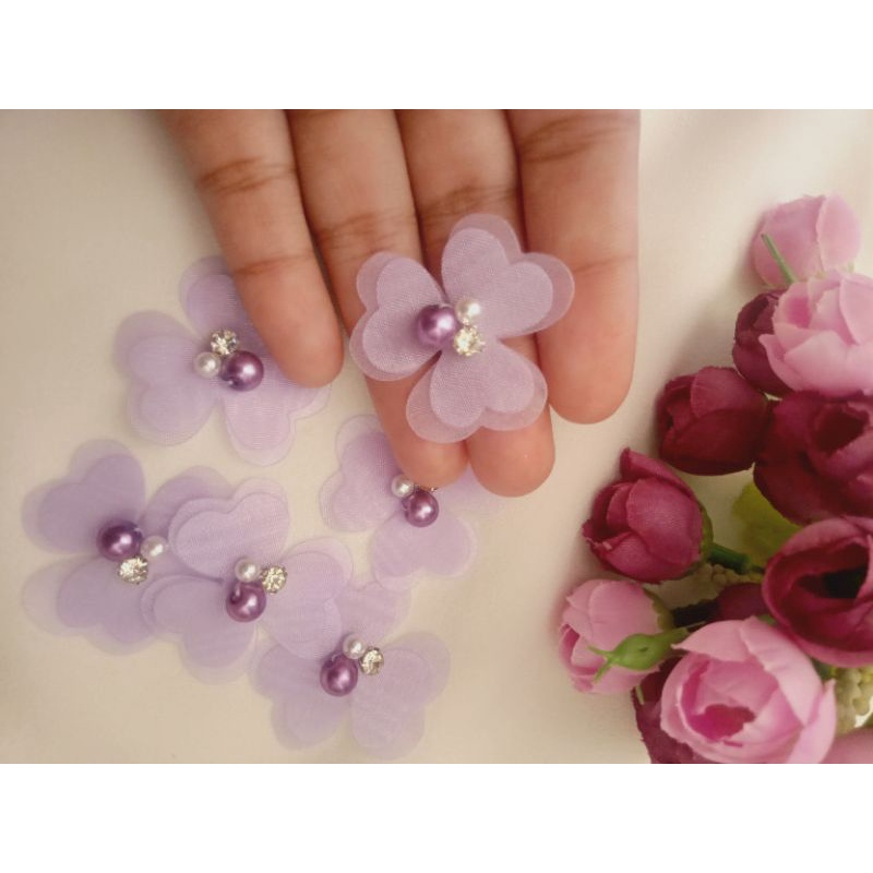 (READY) BUNGA 3 D BUNGA LOVE 3 // PAYET KRISTAL JAHIT // DIAMON JAHIT // PAYET KRISTAL PREMIUM // DI