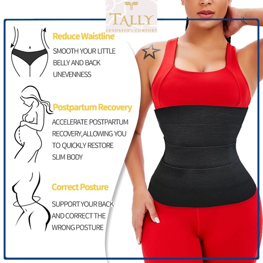 Stagen Lilit 3M, 4M, 5M Elastis Tally / Korset Lilit Stretch Pasca Melahirkan / Korset Lilit Stomach Pelangsing Perut Tally 345