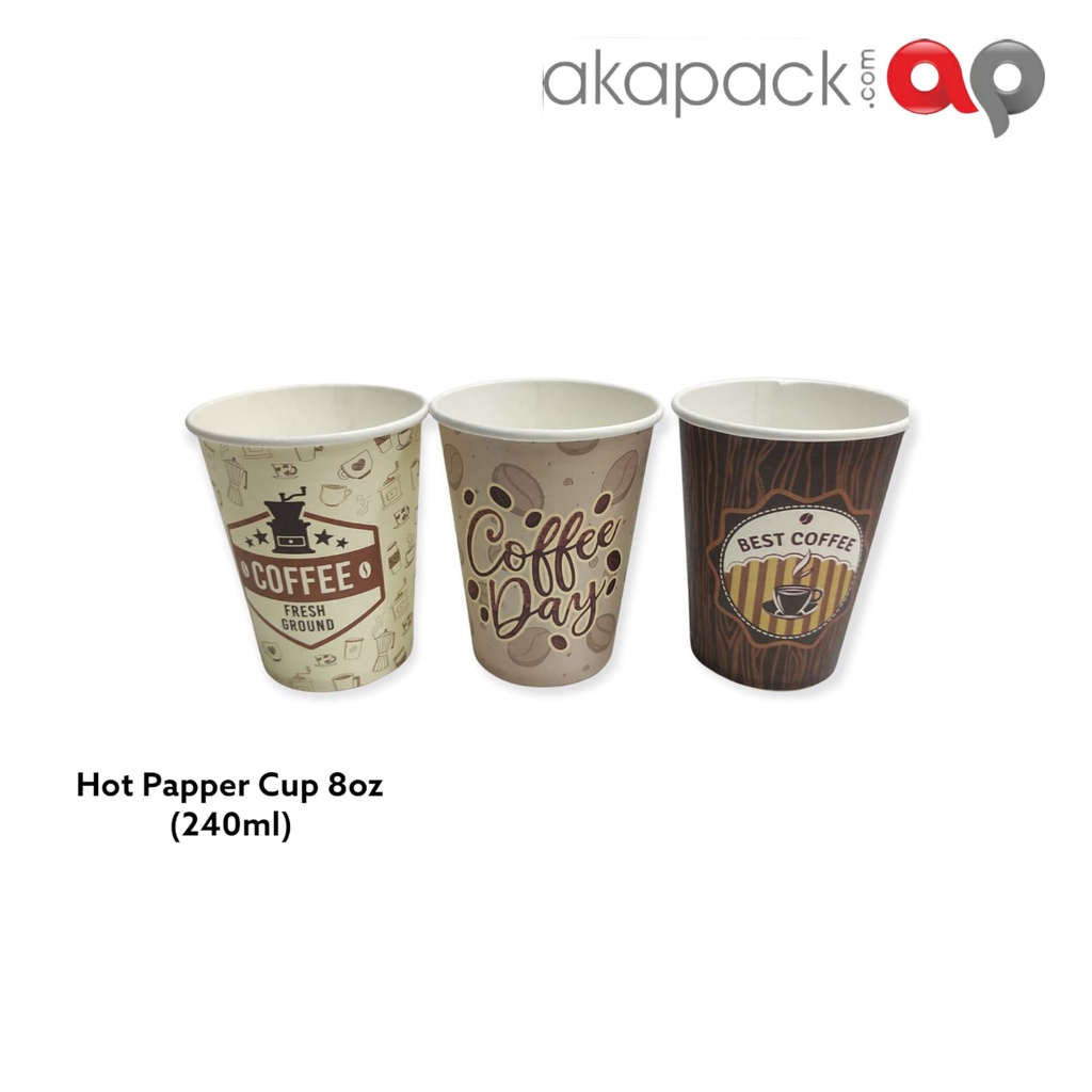 Jual Paper Cup Panas 8oz (240ml) / Cup Kopi / Cup Minuman Panas / Cup Ketas