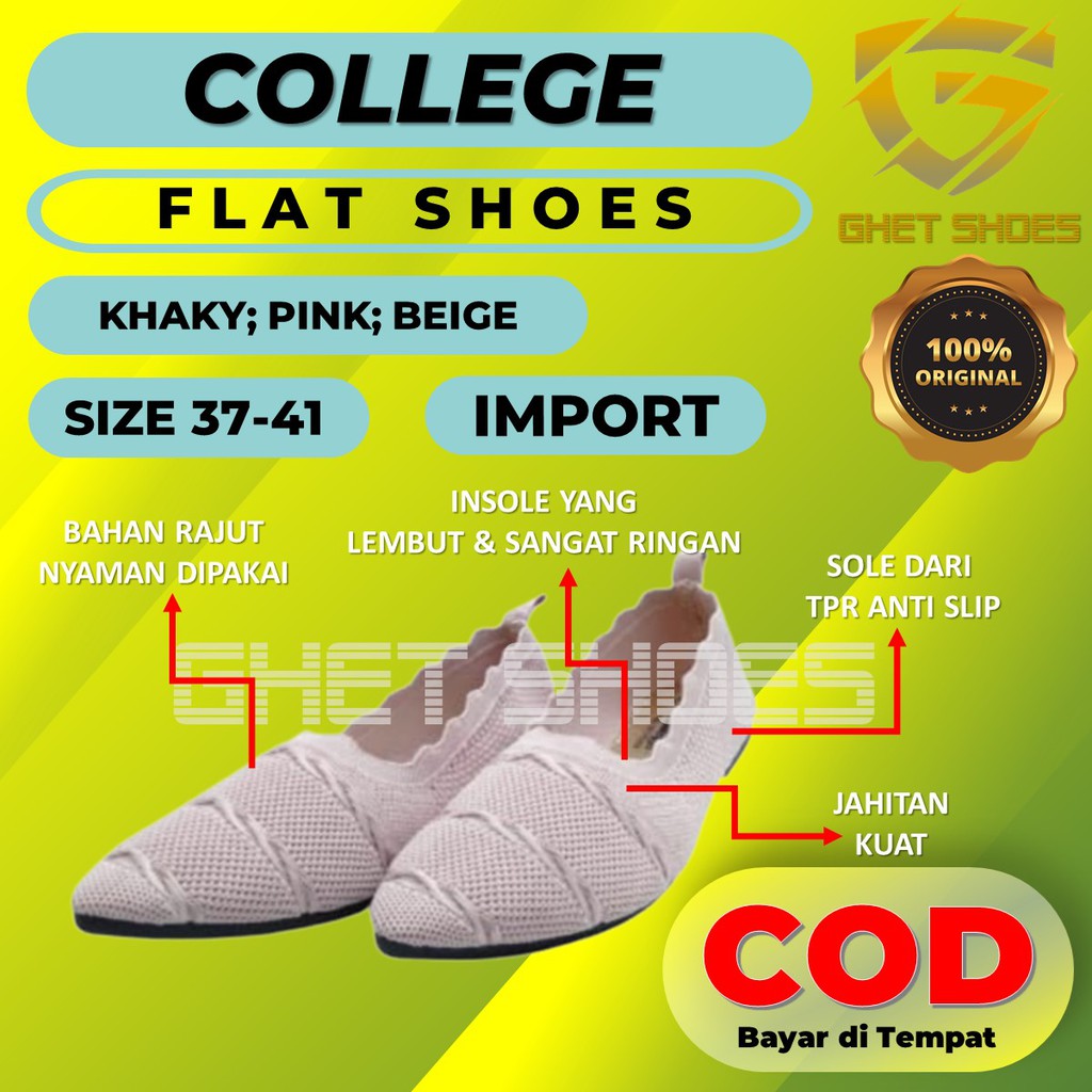 Sepatu FlatShoes Wanita Flat Shoes Cewek Murah Terkini