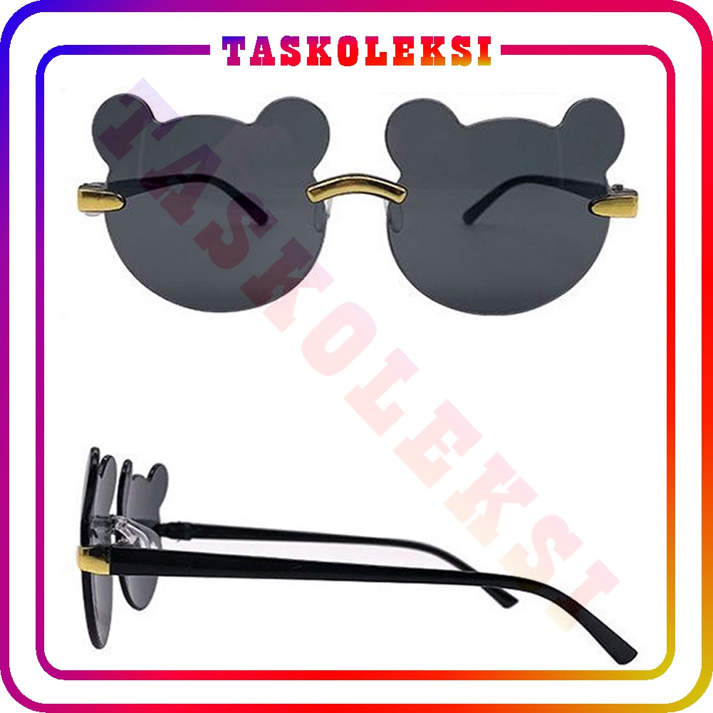 ☛TK☚ Kacamata hitam Anak New Trend/Fashion Anak Terbaru NO frame Titanium kacamata Telinga beruang High Quality Import Kacamata Fashion G016