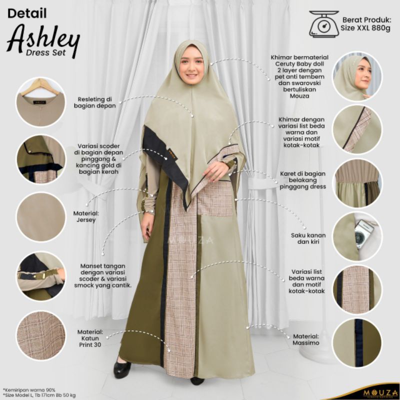 GAMIS SYARI ASHLEY DRESS BY MOUZA
