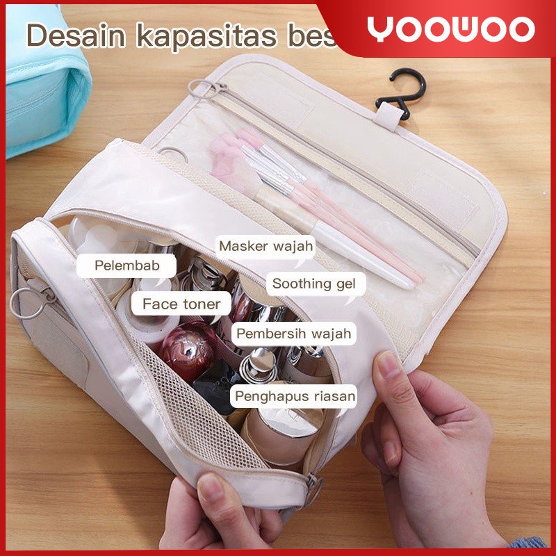 Tas kosmetik perjalanan wanita, tas penyimpanan portabel wanita, tahan air berkapasitas besar