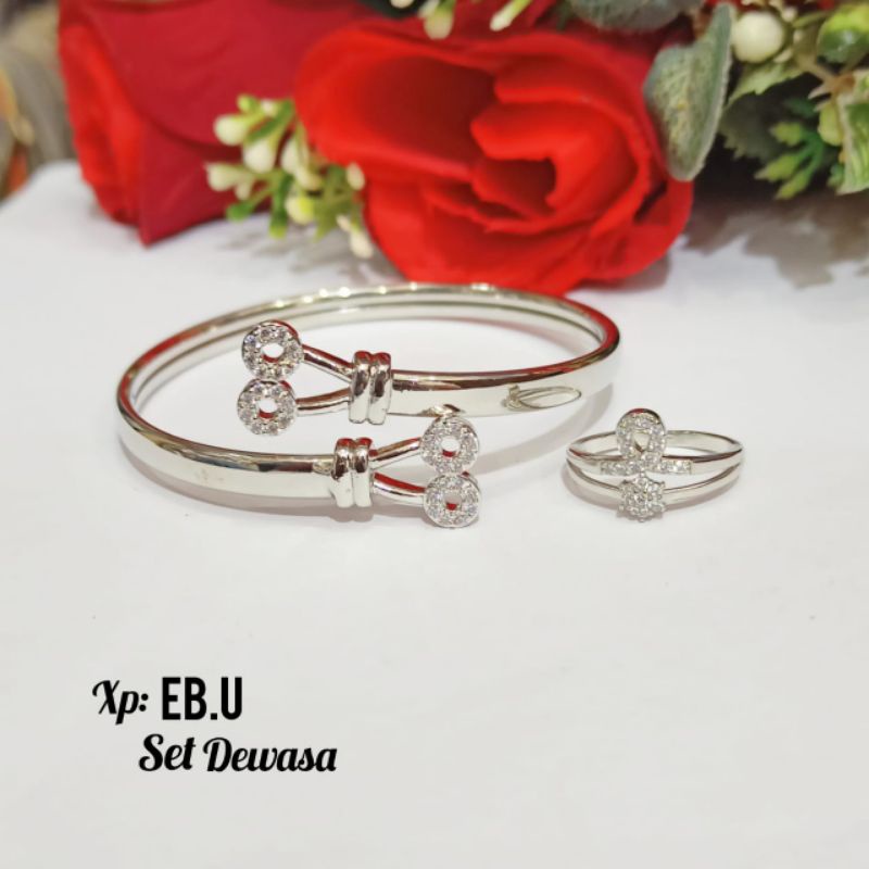 Gelang Bangle Dewasa FREE cincin varian motif,perhiasan emas Korea tidak karat *COD*