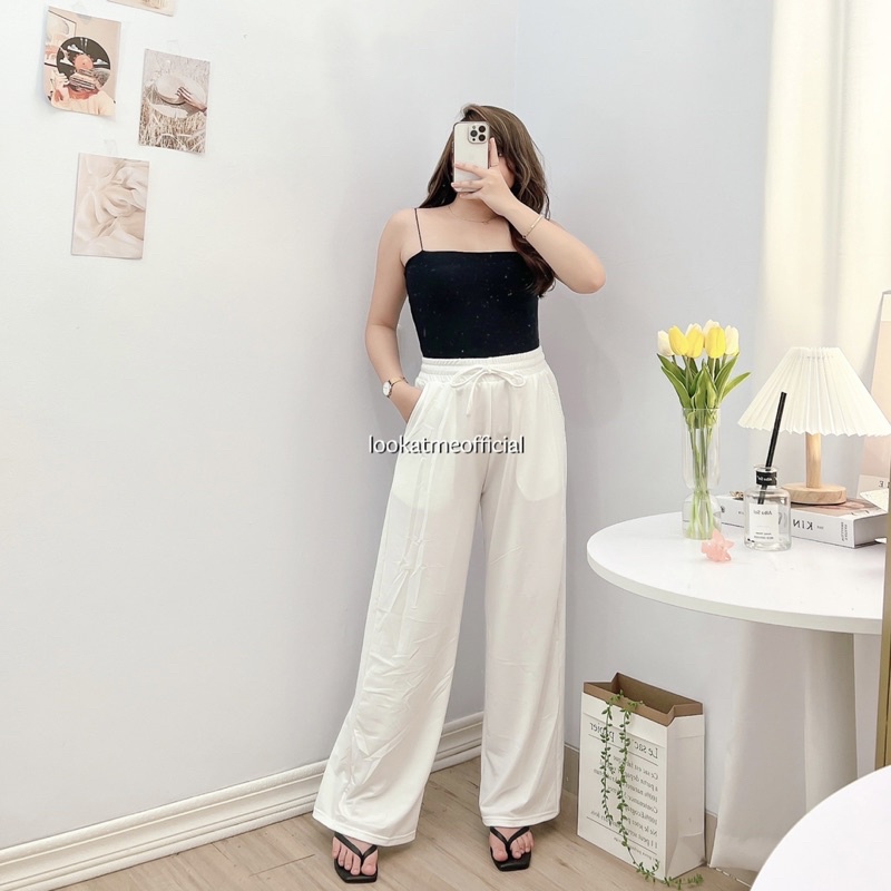 lookatmeofficial • Jolie Pants Cullote - Celana Kulot Babyterry - Celana Highwaist Panjang Kasual