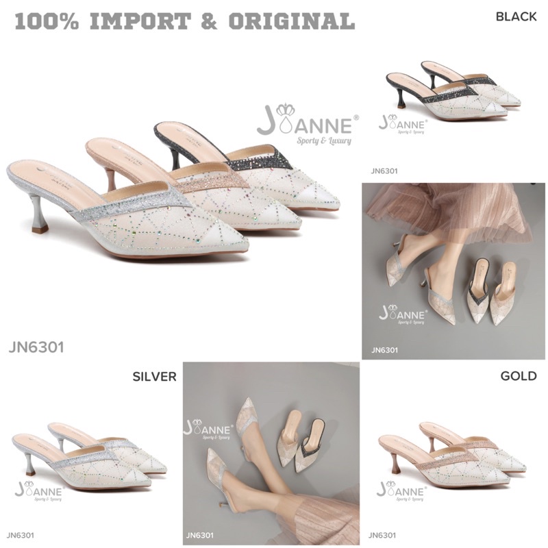 [ORIGINAL] JOANNE Heels Mutiara Sepatu Pesta Wanita #JN6301