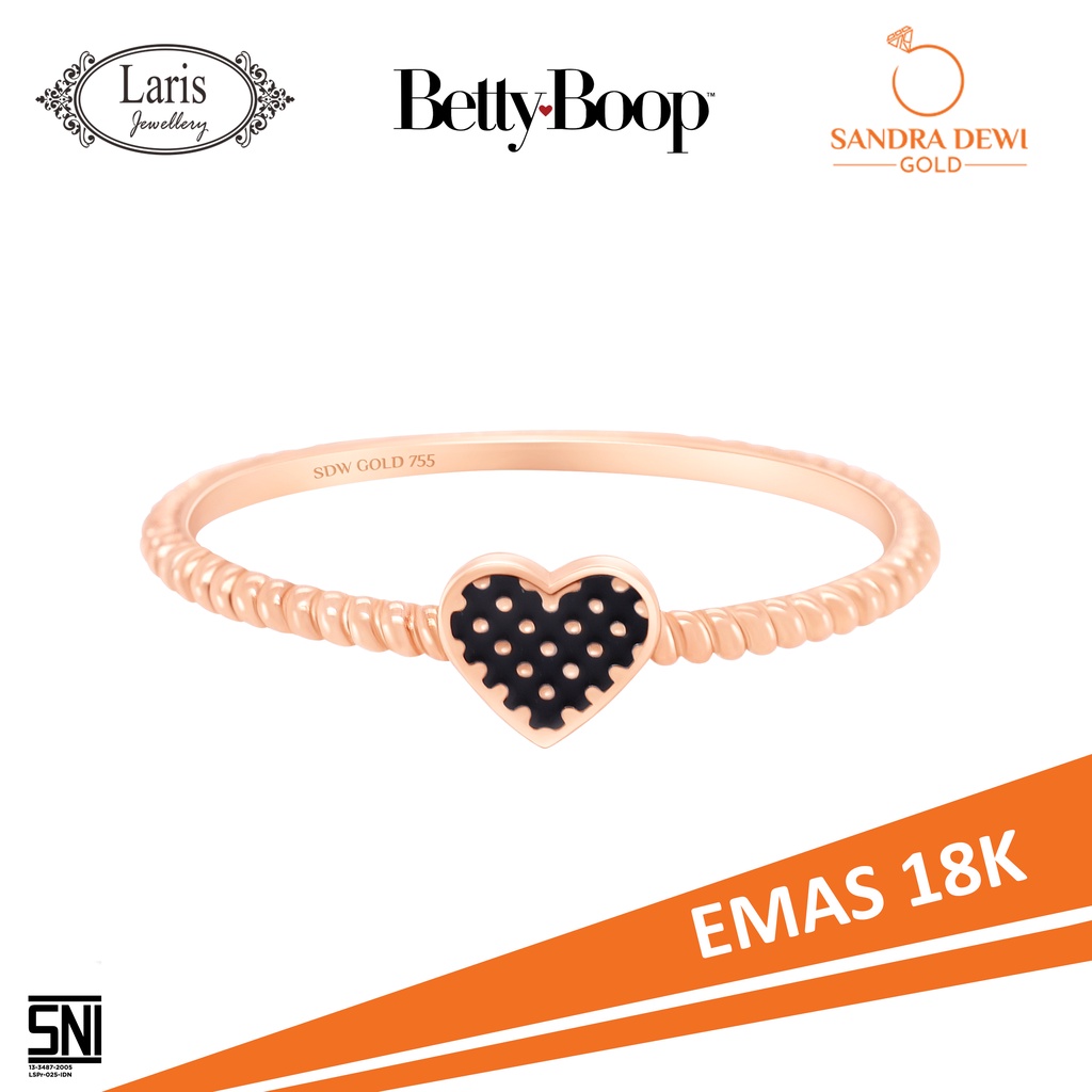 Cincin Love Betty Boop Collection Sandra Dewi Gold - Cincin Betty Boop Classy Sassy 18k