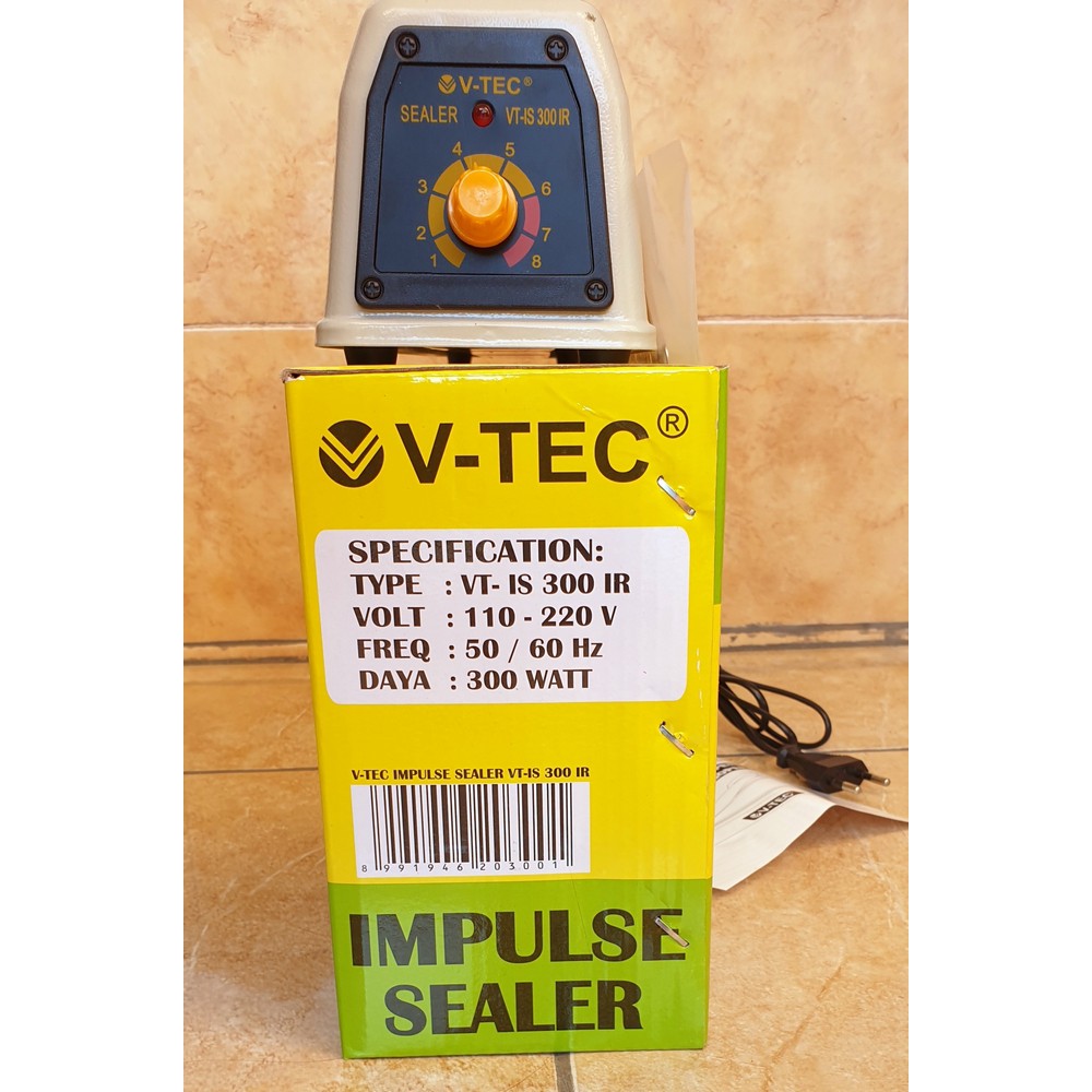 Impulse Sealer Vtec VT-IS 300 IR - Mesin Sealer Vtec 30cm - Mesin Press Plastik 30cm Badan Besi