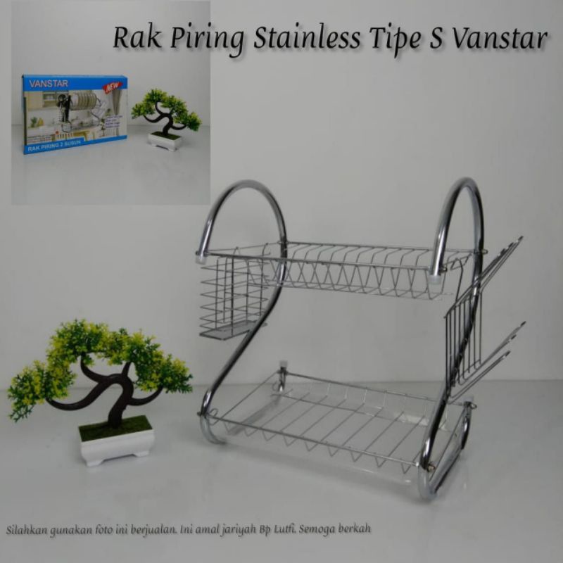 rak piring stainless 2 susun peniris piring susun 2 rak dapur stainless