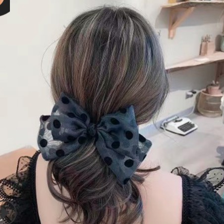 [ORGM] Jepit Rambut ikat Rambut Pita Glitter Polka