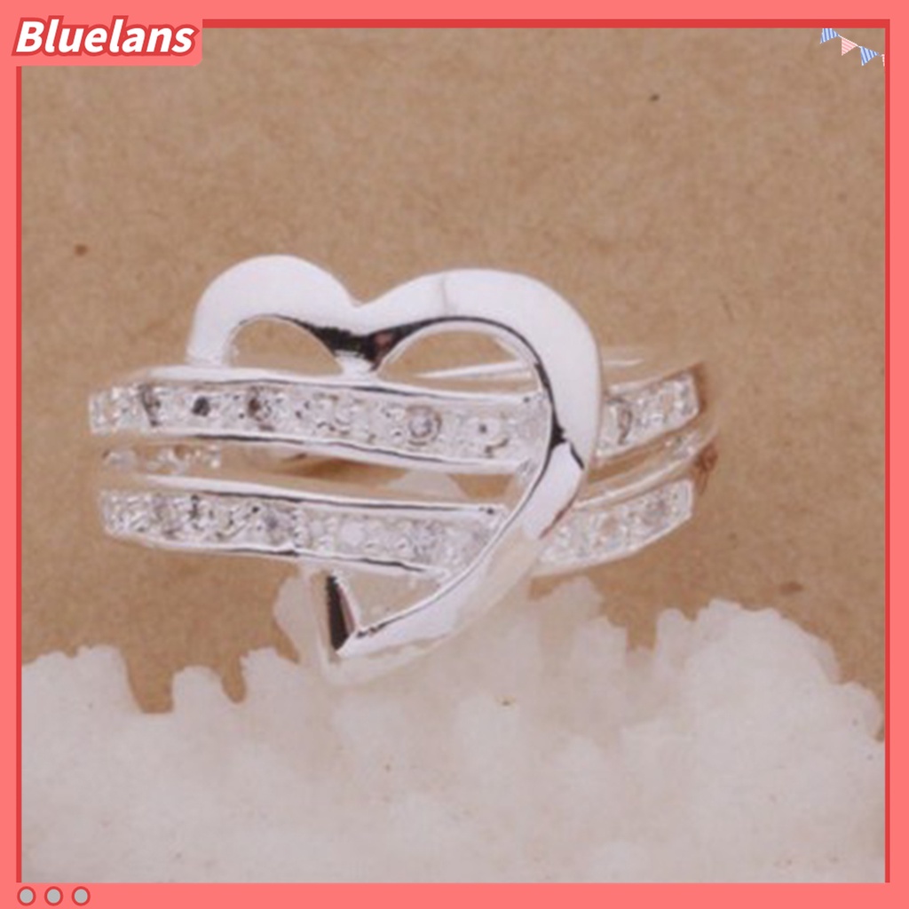 Bluelans Cincin Bentuk Hati Gaya Klasik Untuk Hadiah Pernikahan