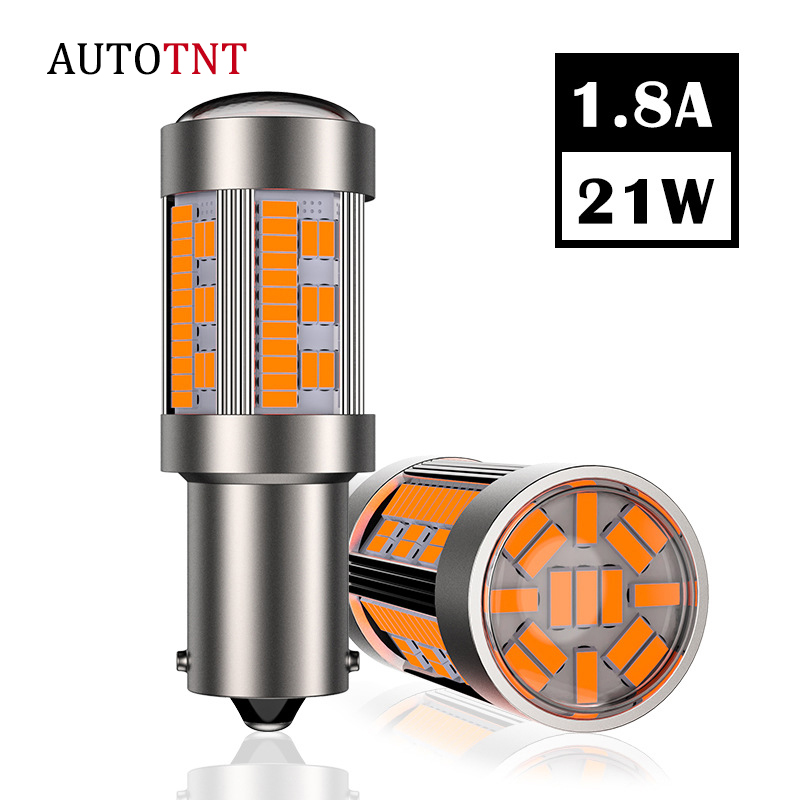 1 Pcs T20 LED 7440 W21W 4014 105SMD Canbus 1156 P21W BA15S LED BAU15S PY21W Lampu LED untuk Reverse Turn Signal Light Tidak Ada Hyper Flash