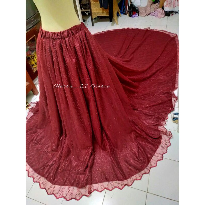 Rok Gaun Pengantin / Rok Gaun Ekor Pengantin/ Rok Kebaya Pengantin/ Rok Ekor Gaun/ Rok Ekor Panjang