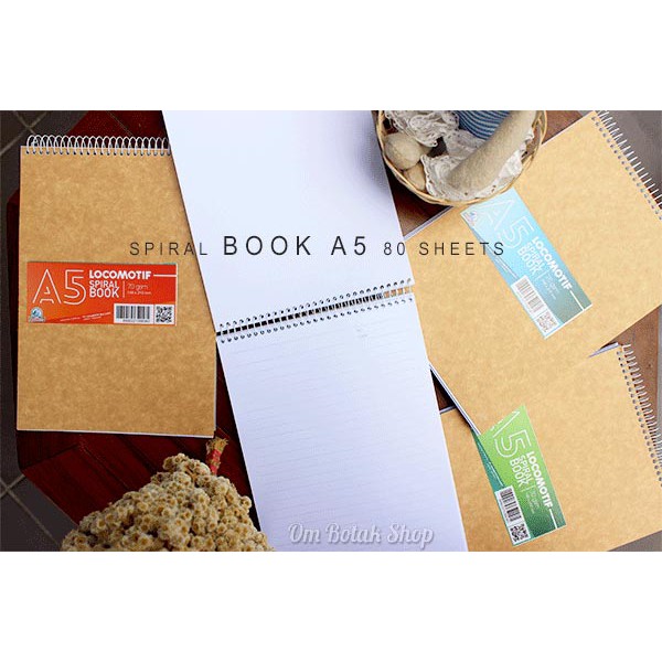 

Spiral Book A5 80 sheets - Buku Tulis Memo Locomotif 70 gsm