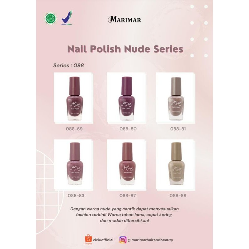 Kutek Marimar Nail Polish Nude &amp; Glitter Nude Series Kode: 088