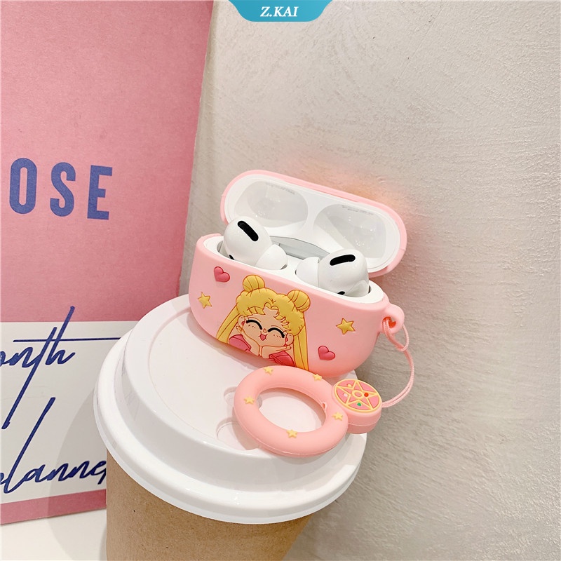 Casing Soft Case Silikon Motif Kartun Sailor Moon Untuk AirPods 1 / 2 / 3 pro