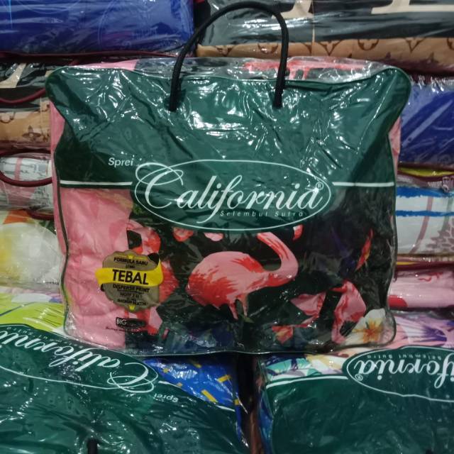 Bedcover California Queen Rumbai Ukuran 160x200 cm Katun Selembut Sutra Kualitas Premium