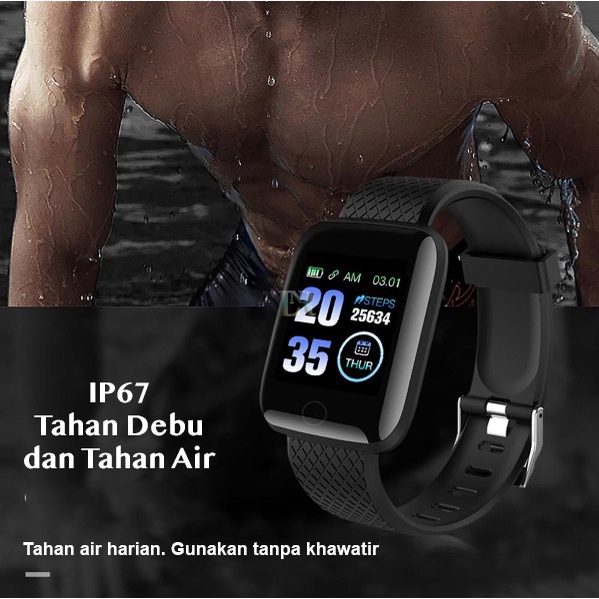 Smart Bracelet Jam Tangan Pintar Wanita Pria Smartwatch Digital Waterproof Dustproof Deteksi Detak Jantung Fitness Tracker Sport Watch Bluetooth Anti Air Anti Debu