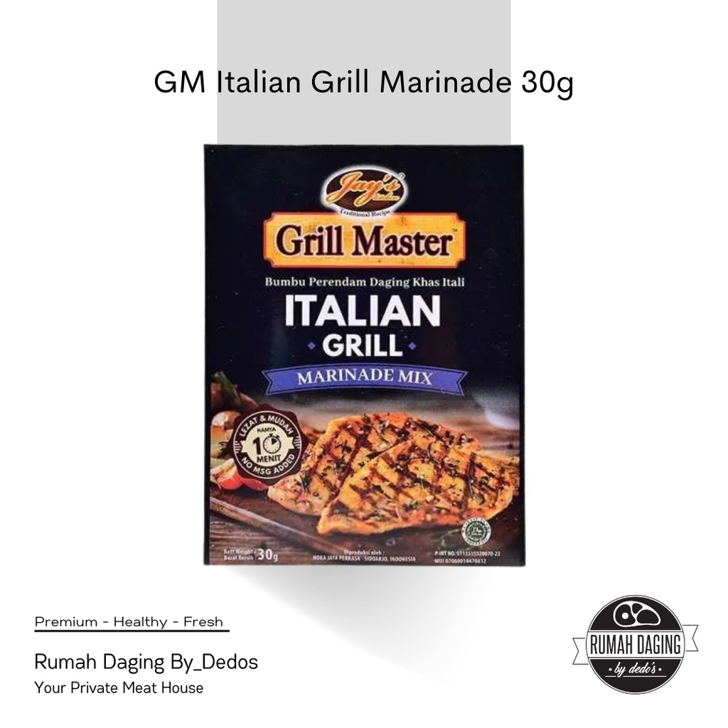 

GM ITALIAN GRILL MARINADE 30g | BUMBU DAGING | JAYS GRILL MASTER