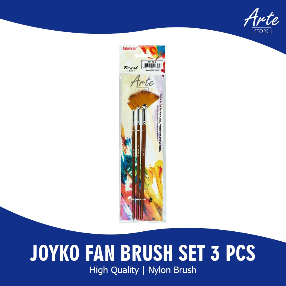 Kuas Lukis - Joyko Fan Brush Set isi 3 pcs