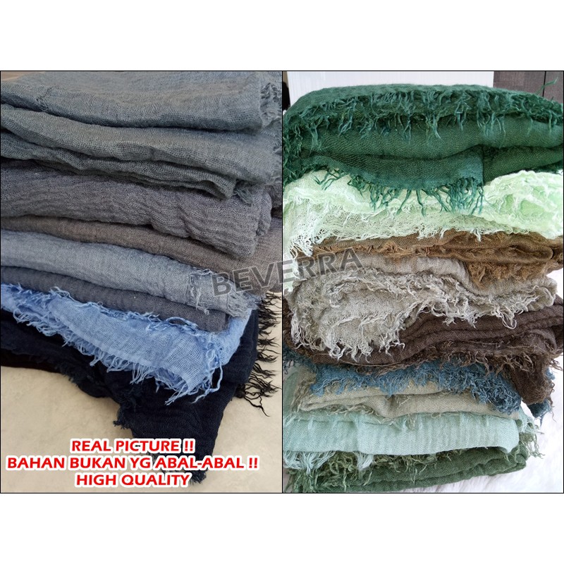 HIJAB PASHMINA CRINKLE COTTON SHAWL a28 BEVERRA PLISKET RAWIS negro shawl hijab kusut krinkle-1