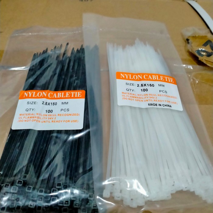 kabel Ties 15cm tali Ties 1pack 100pcs - Putih