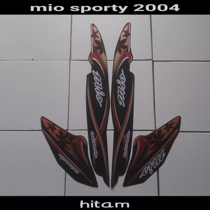 Stiker Striping List Body Full Set Motor Yamaha Mio Sporty 2004 Hitam TERLENGKAP