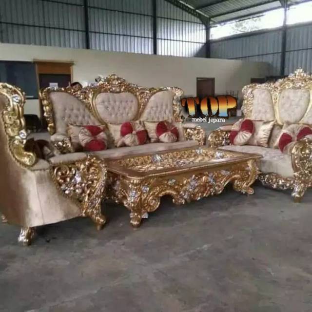 Sofa Kursi Tamu Bellagio/Sofa Sultan Belagio Jati Sofa Mewah Ukiran Jepara/Kursi Sofa Sultan Premium