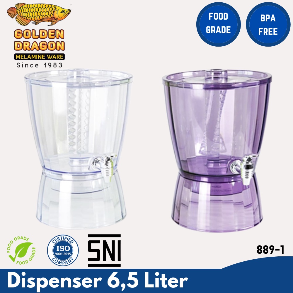 Dispenser Minum Crystal Infused Water Golden Dragon Houseware / Pitcher Minum Dispenser Air 6,5 Lite
