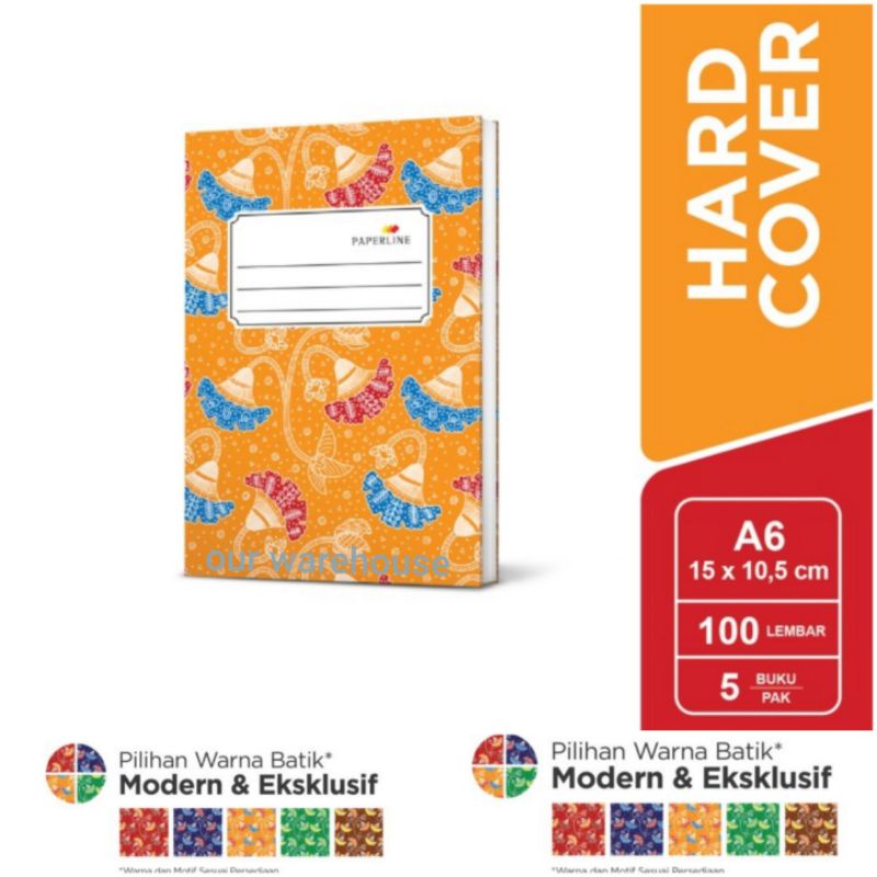 

Buku Saku Hardcover Octavo A6 100 PAPERLINE, Buku Notes Catatan kecil Ukuran Oktavo hard cover