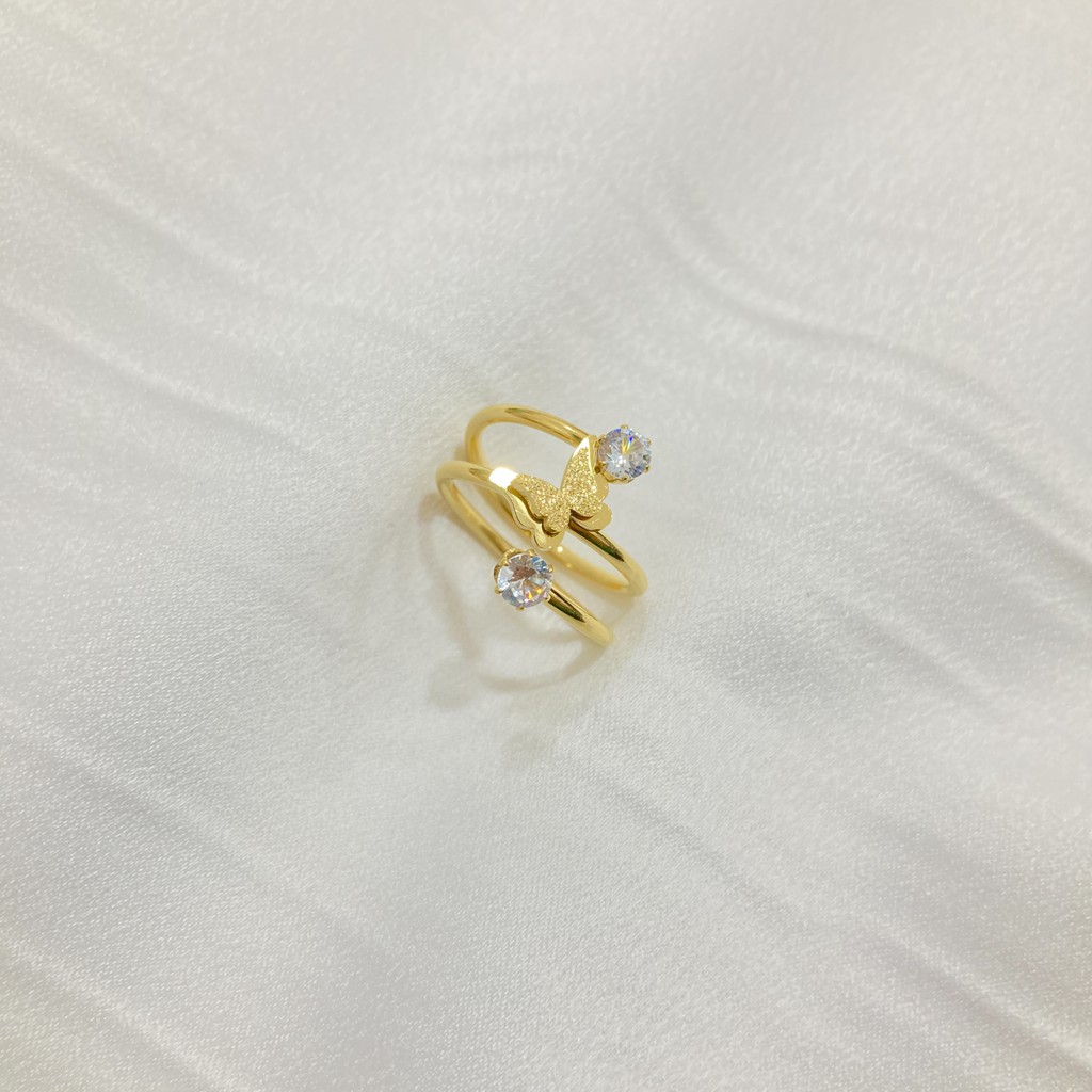 Cincin Korean Style Titanium Steel Anti Karat Perhiasan untuk Wanita