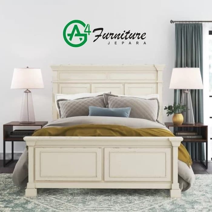 Tempat Tidur Jepara Duco Putih Minimalis