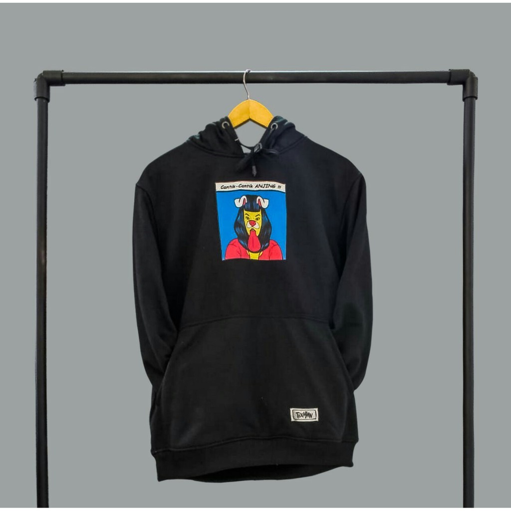 Bayar Di Tempat Cod Hoodie Cantik Cantik Anjing Cca Hitam Pria