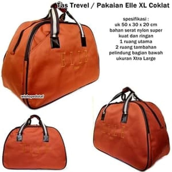 TAS ANAK KARAKTER CANTIK OBRAL TRAVEL BAG KOPER JINJING PAKAIAN ELLE COKLAT MUDA BESAR