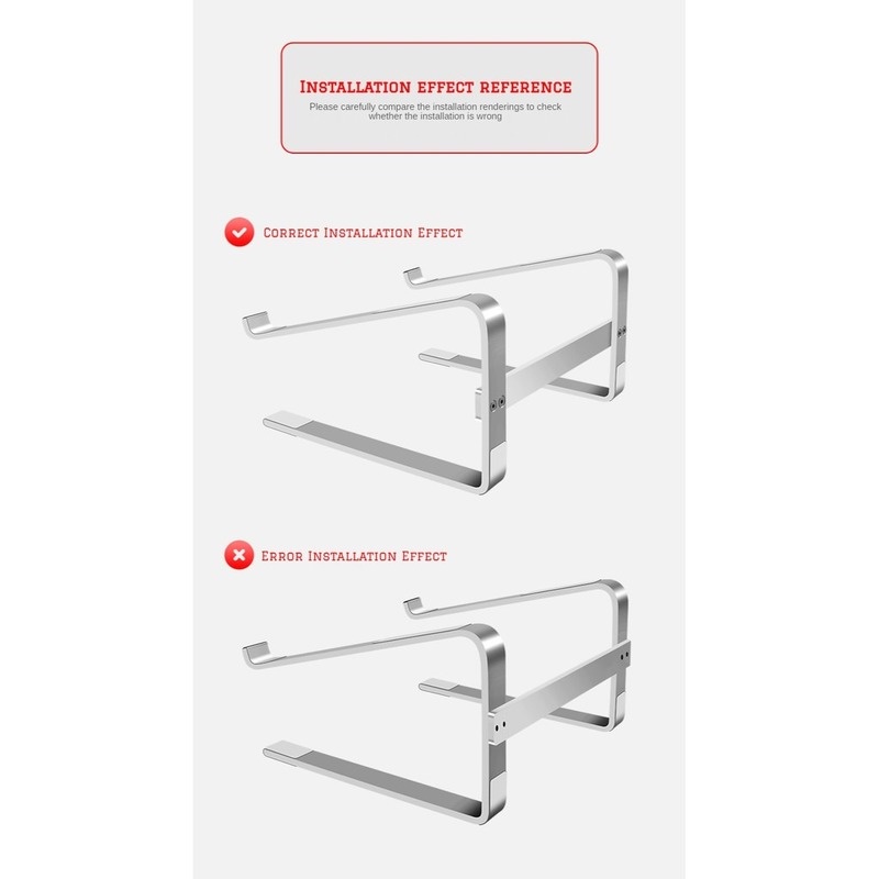 Dudukan laptop Dudukan desktop paduan aluminium Rak laptop Dudukan laptop logam Dudukan notebook pendingin Pembuangan panas tiga dimensi Berlaku untuk beberapa model Memperbaiki postur duduk Cocok untuk laptop 10-17 inci