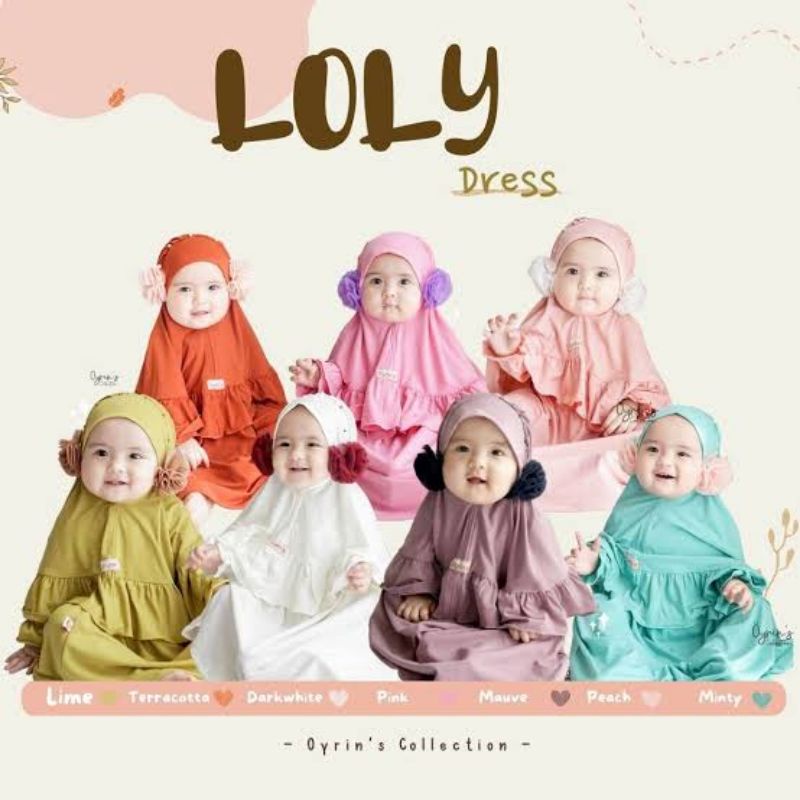 Gamis Hijab Baju Bayi Anak Balita Oyrins Loly Dress (oyl)