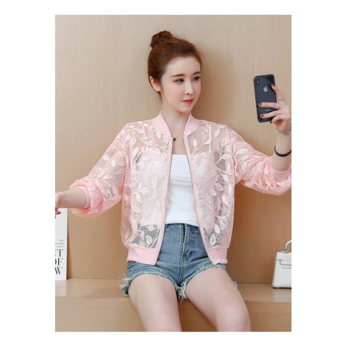 Jaket Wanita Jaket wanita brukat import pink(H6M6) REAL PICT Jaket Wanita Kekinian Jaket Wanita Para