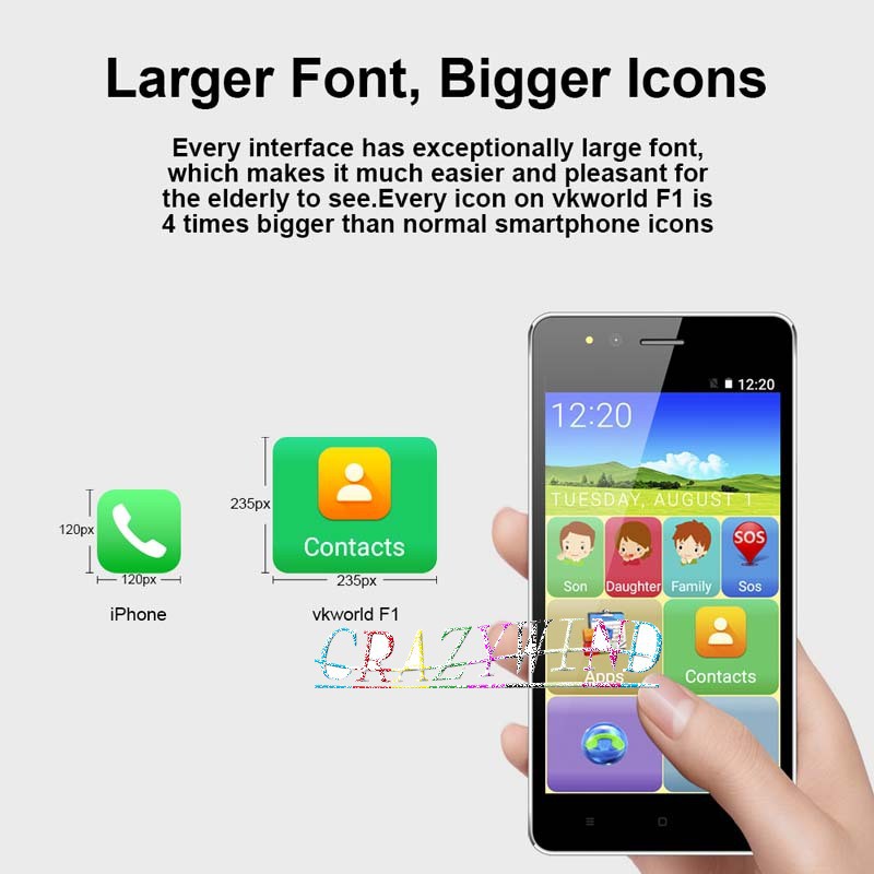 Vkworld F1 Smartphone Android 5.1 Dual SIM 3G RAM 8GB ROM 1GB RAM 8GB