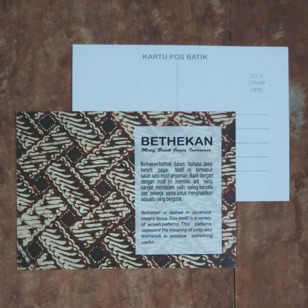 

10 LEMBAR KARTU POS BATIK POSTCARD MOTIF BETHEKAN BISA CAMPUR MOTIF LAIN