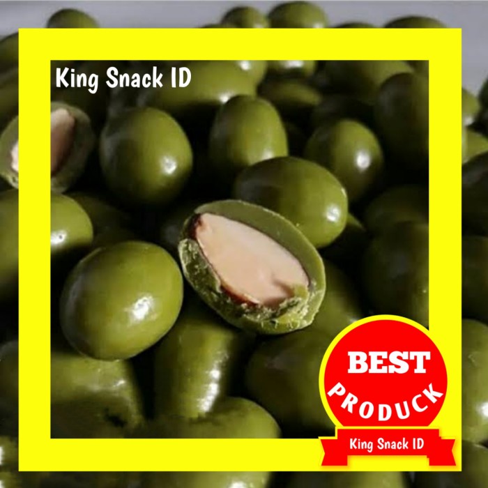 

500 GR COKLAT LEGI ALMOND GREENTEA / COKLAT ALMON HIJAU / KINGSNACKID