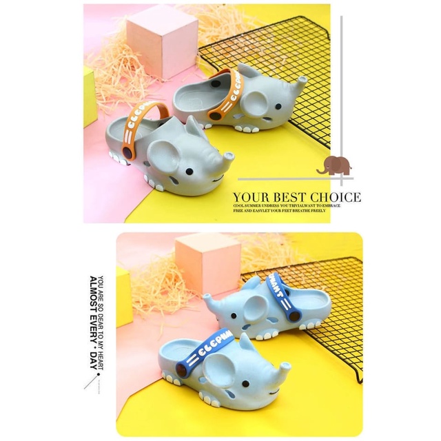 [ PAKAI DUS SEPATU ] Sandal / Sendal Anak Laki-laki Viral Gajah Elephant Bahan Jelly Import Karet Model Lucu 2-5 Tahun GAJAH