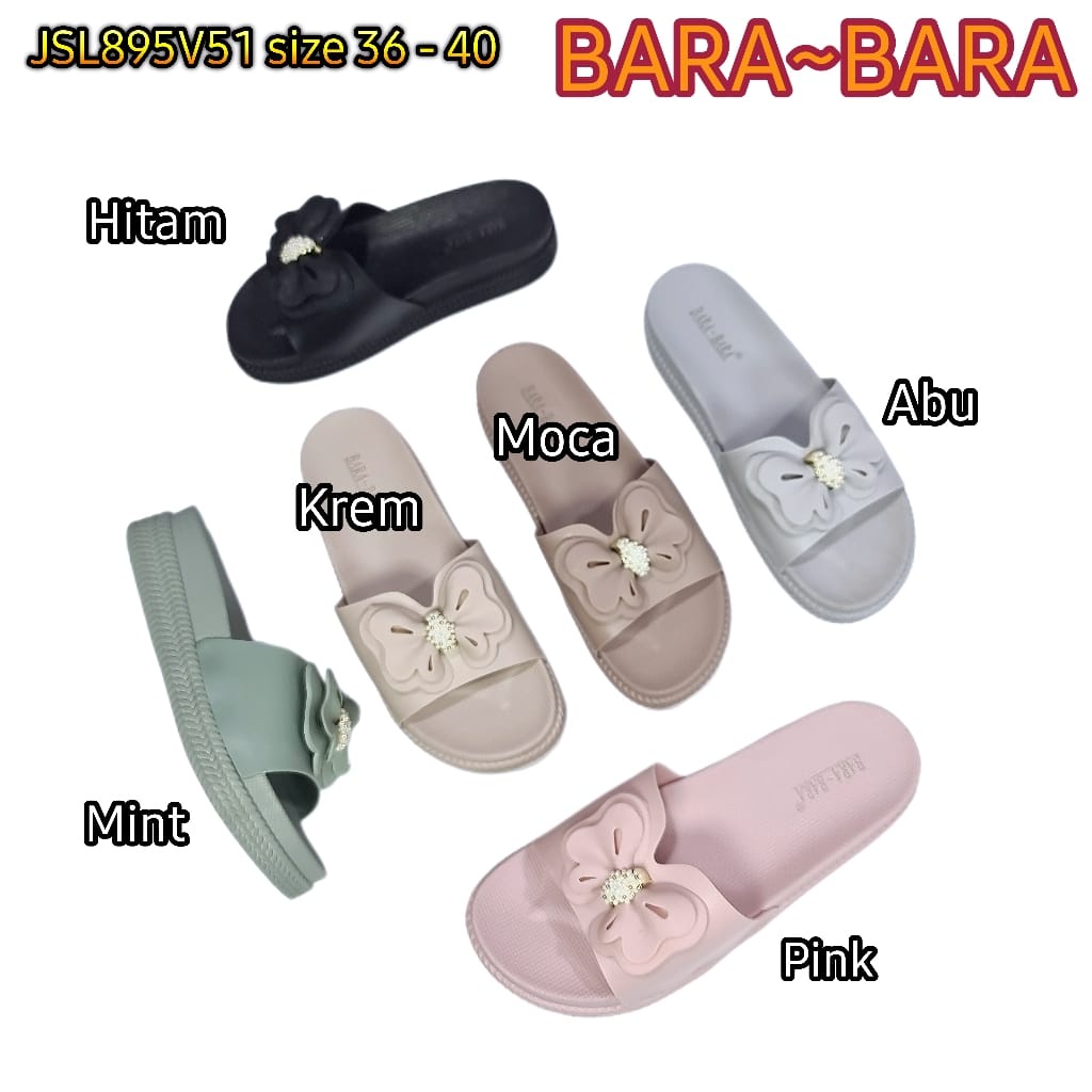 jelly sandal selop wedges wanita barabara karet import bara bara cewek JSL895V51