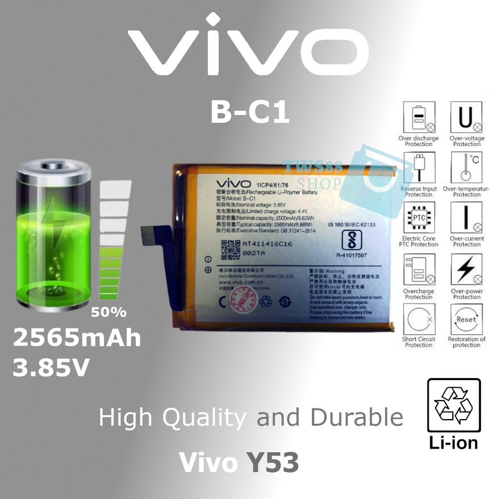 Batre Baterai Batere Battery Original Vivo Y53 B-C1