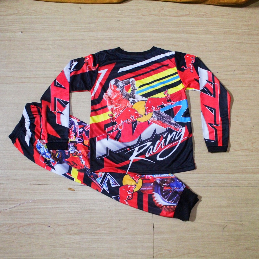 Setelan baju motor cross/baju sepeda anak/baju motor cross murah