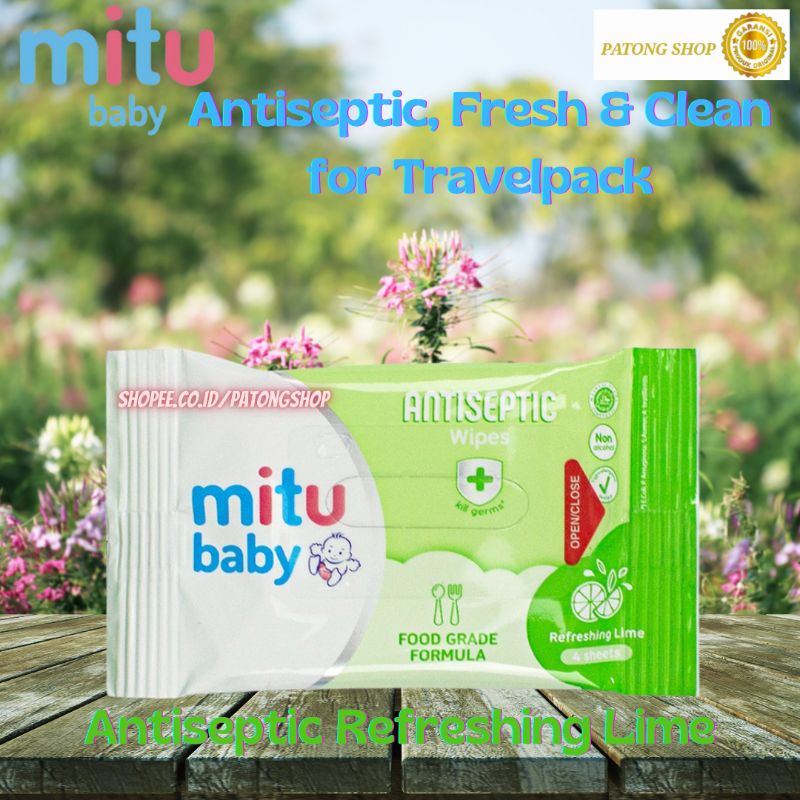 Mitu mini pack Mitu Baby Tissue Basah Travel pack 4's x 12pcs (Renceng)