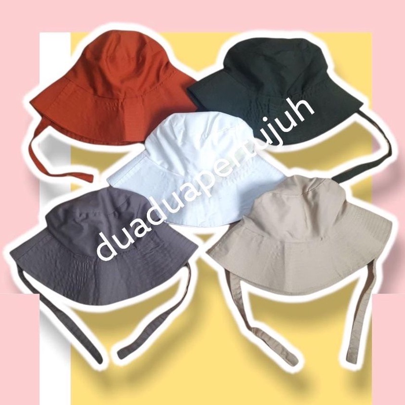 WIDE BUCKET HAT TOPI PANTAI OUTDOOR TOPI BUCKET TALI BUCKET HAT LEBAR BUCKET HAT KOREA BUCKET RUMBAI PRIA BUCKET HAT SELEBGRAM