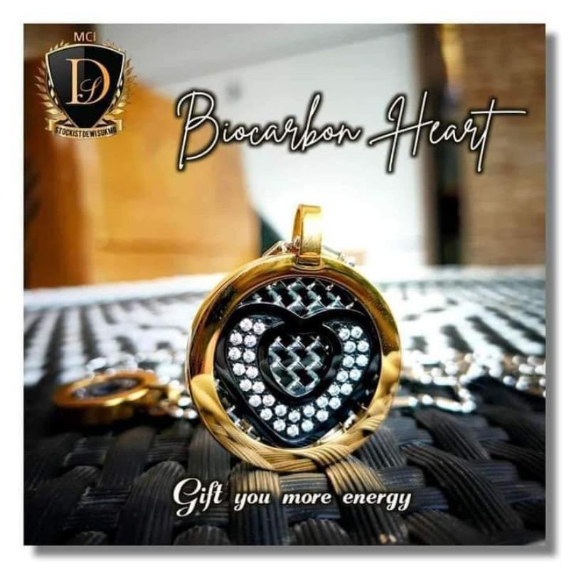 [TERBARU] Biocarbon heart gold diamond| kalung mci | kalung kesehatan | kalung terbaru mci