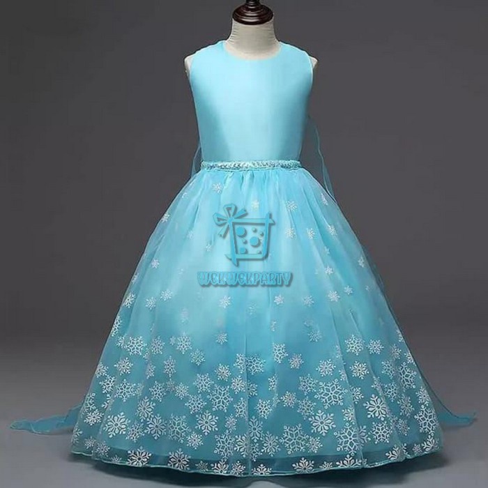 Gaun Anak - Baby Elsa Kostum Frozen Elsa Party Dress Pesta Ulang Tahun Anak - 140
