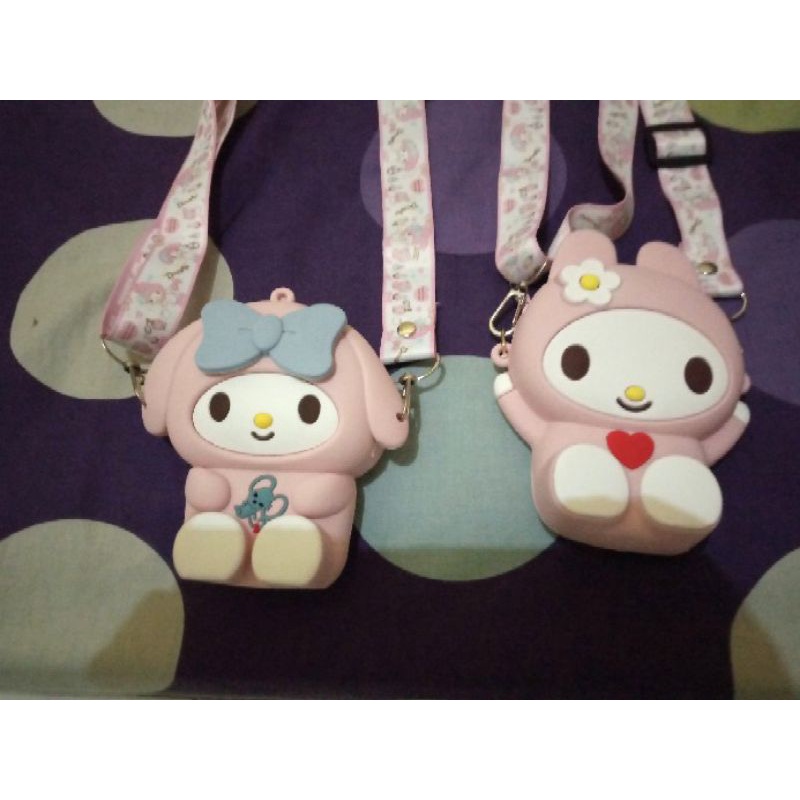 tas jelly pink anak kecil karakter my melody Sanrio hello Kitty preloved bekas pemakaian 1 bulan kon